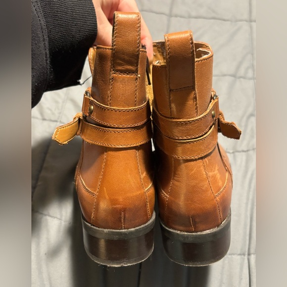 CLARKS Pita Austin Tan Leather Boots Womens Size 8 - Picture 2 of 10